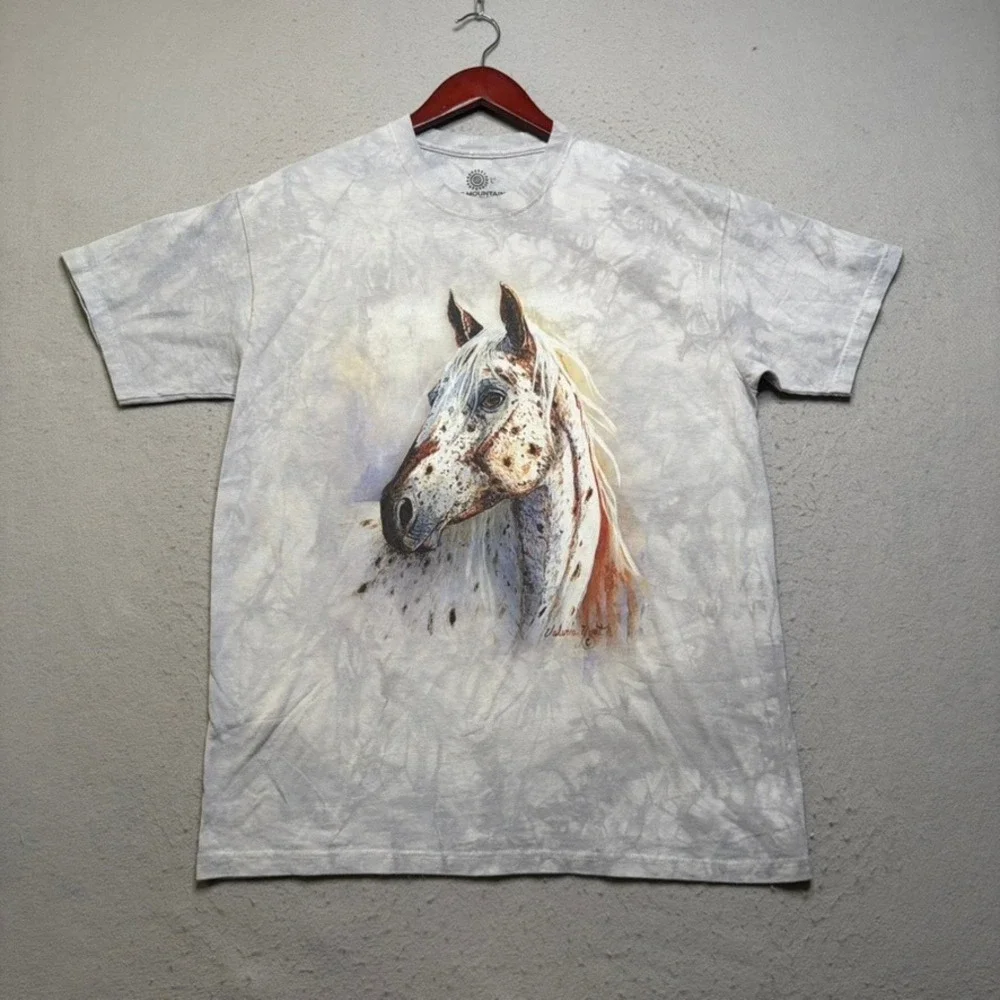 The Mountain T Shirt Mens L Horse Appaloosa Tie Dye Valarie Yost Graphic Tee